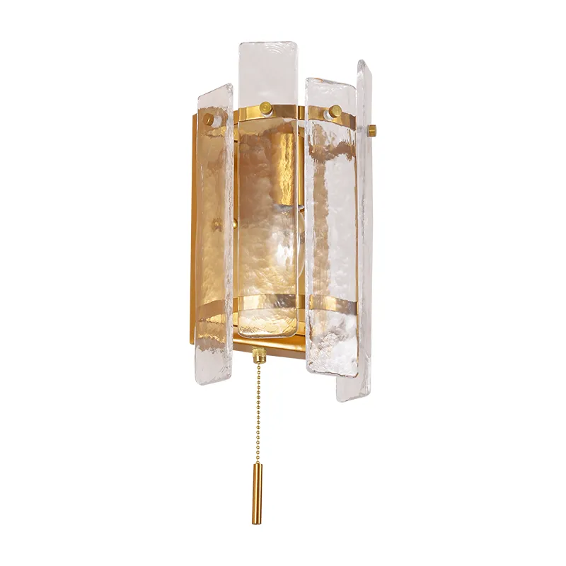 1-Lys Glam Striped Art Glass Vegglampe