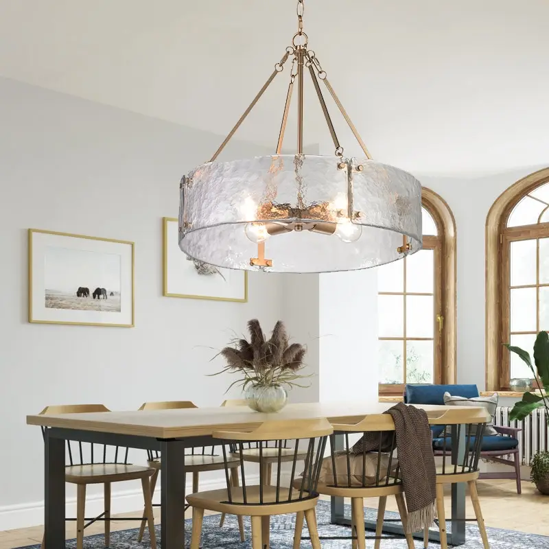 Modern Textured Glass Chandeliers
