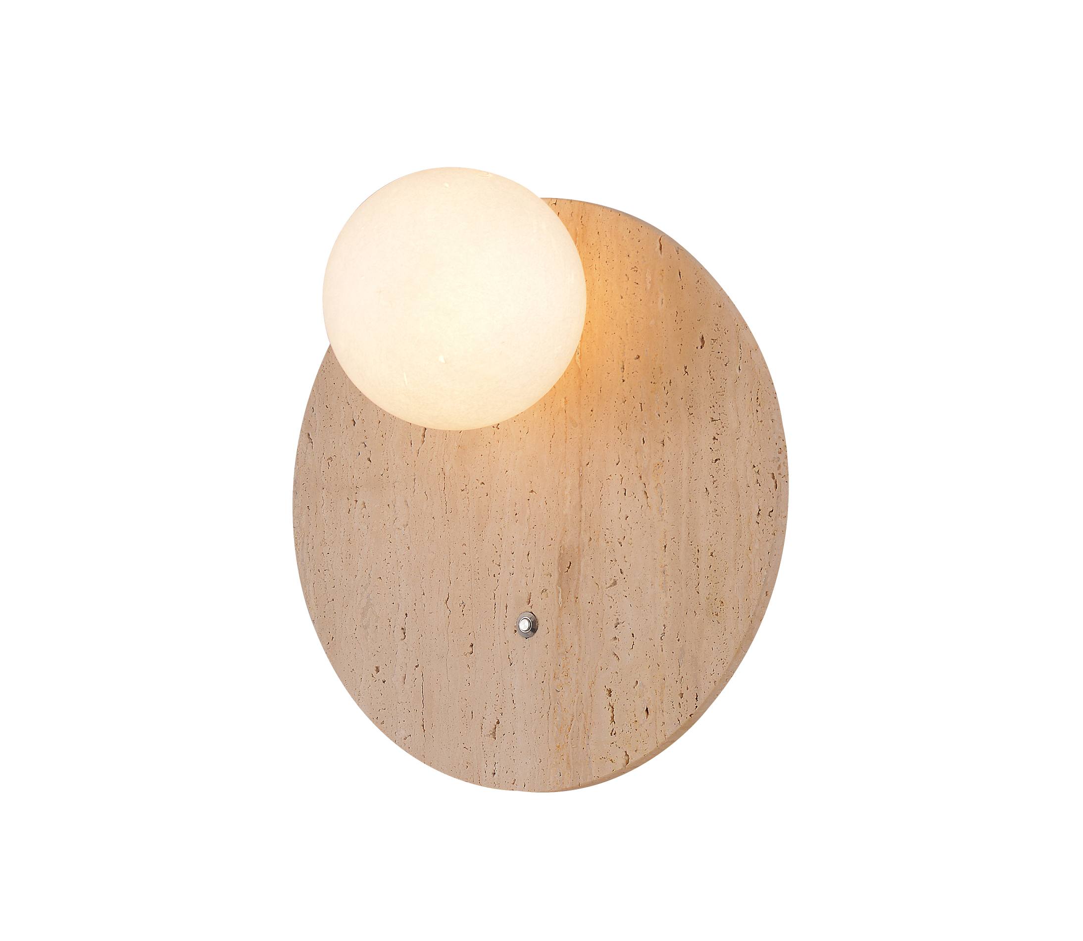 Rund Travertin Globe Vegglampe Rund Travertin Globe Vegglampe